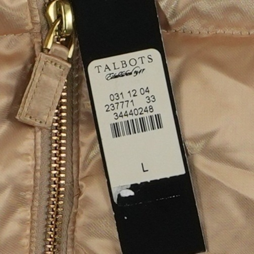 NWT Talbots Down Puffer Vest Women's Size Large Champagne Gold Funnel Neck - Picture 4 of 8